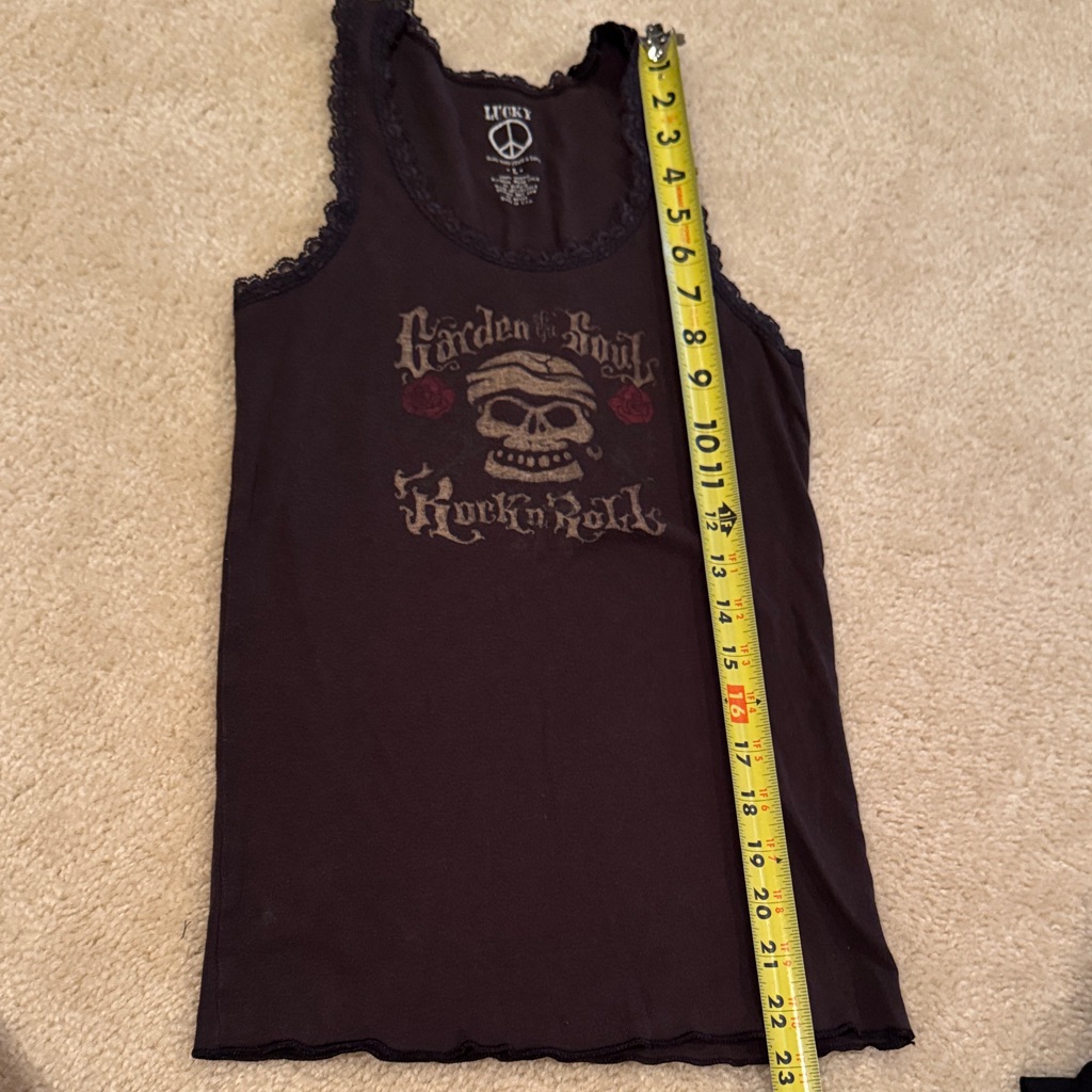 Lucky Brand Black Rock  Roll Tank Top
